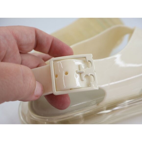 Tory Burch Crisscross Strap Bubble Jelly Sandal Size 9 B Ivory Slingback Flats - Picture 10 of 13